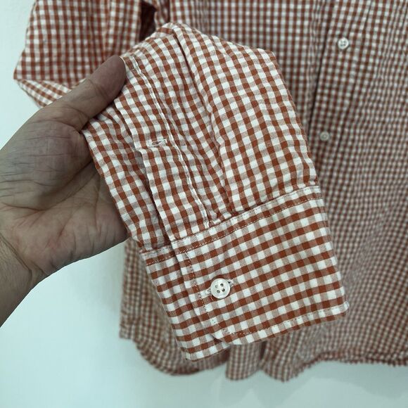 J.Crew Mens Button Shirt Xl Classic Fit Check Long Sleeve Seersucker Org Cotton - Picture 4 of 8